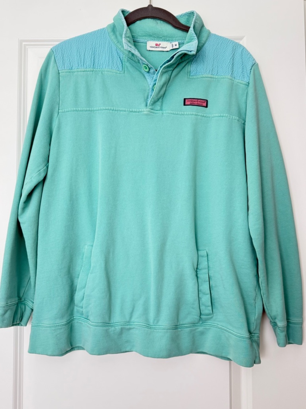 Vineyard Vines Aqua Teal Pullover Snap-Front Sweatshirt